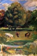 (image for) Handmade oil painting Copy paintings of famous artists Landscape with Horses
