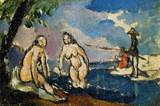 Paul Cezanne paintings, Bathers and Fisherman with a Line 1872