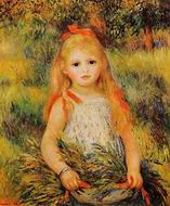 (image for) Handmade oil painting Copy paintings of famous artists Little Girl with a Spray of Flowers 1888