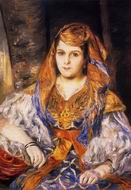 (image for) Handmade Oil painting for home canvas, oil painting framed canvas for living room Madame Stora in Algerian Dress 1870