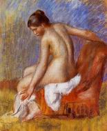 (image for) Handmade Oil painting for home canvas, oil painting framed canvas for living room Nude in an Armchair 1885-1890