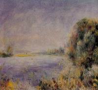 (image for) Handmade oil painting Copy paintings of famous artists Pierre-Auguste Renoir painting Banks of a River