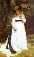 (image for) Handmade oil painting Copy paintings of famous artists Portrait of Lise with Umbrella 1867