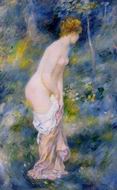 (image for) Handmade Oil painting for home canvas, oil painting framed canvas for living room Standing Bather 1887