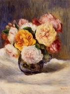 (image for) Pierre-Auguste Renoir paintings artwork Bouquet of Roses 1883