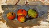 (image for) Handmade Oil painting for home canvas, oil painting framed canvas for living room Four Apples 1880 1881 - Click Image to Close