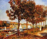 (image for) Handmade Oil painting for home canvas, oil painting framed canvas for living room The Bridge at Argenteuil in Autumn 1882
