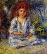 (image for) Handmade Oil painting for home canvas, oil painting framed canvas for living room The Little Algerian Girl 1881