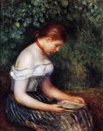 (image for) Handmade Oil painting for home canvas, oil painting framed canvas for living room The Reader (aka Seated Young Woman) 1887