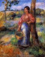 (image for) Handmade Oil painting for home canvas, oil painting framed canvas for living room The Shepherdess 1902