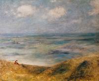 (image for) Handmade Oil painting for home canvas, oil painting framed canvas for living room View of the Sea Guernsey