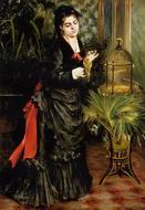 (image for) Handmade Oil painting for home canvas, oil painting framed canvas for living room Woman with a Parrot (aka Henriette Darras) 1871