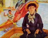 (image for) Handmade Oil painting for home canvas, oil painting framed canvas for living room Pierre-Auguste Renoir paintings art Canoeing