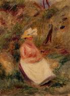 (image for) Handmade Oil painting for home canvas, oil painting framed canvas for living room Young Girl in the Woods 1910