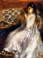 (image for) Handmade Oil painting for home canvas, oil painting framed canvas for living room Young Woman Reading 1873