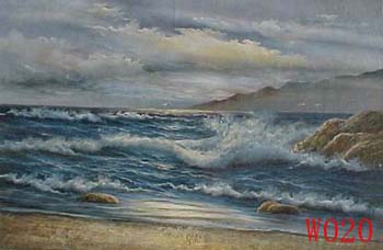 (image for) Non-Famous Artist or Original painting on canvas: SeascapeW020