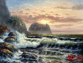 (image for) Non-Famous Artist or Original painting on canvas: SeascapeW023
