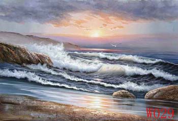 (image for) Non-Famous Artist or Original painting on canvas: SeascapeW029 - Click Image to Close
