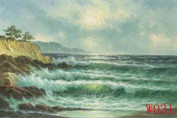 (image for) Non-Famous Artist or Original painting on canvas: SeascapeW031 - Click Image to Close