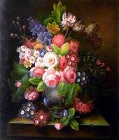 Classical flower, Handmade oil painting on Canvas.
