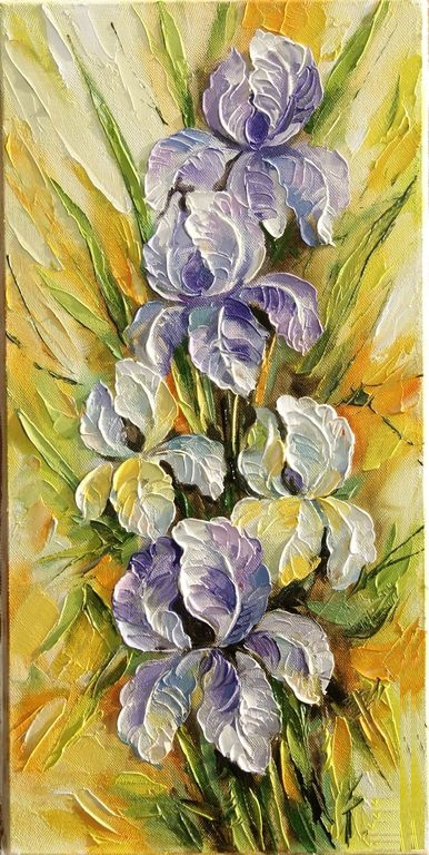 (image for) Knife oil painting on canvas flowers