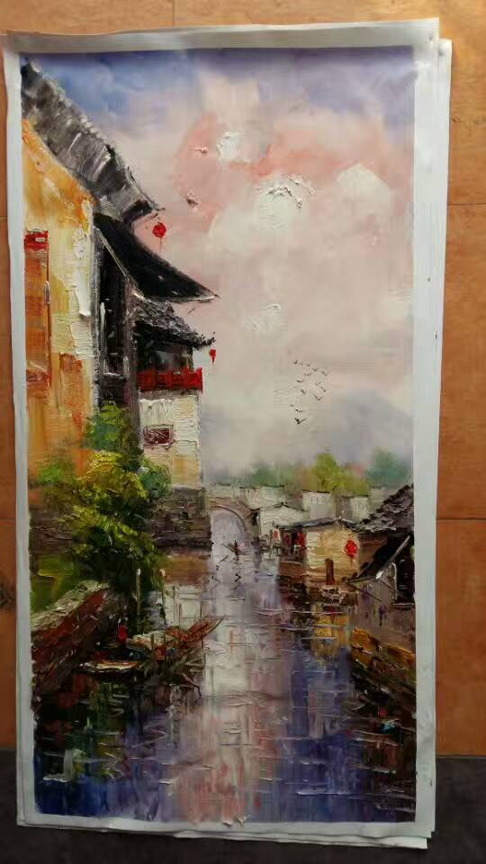 Original painting ancient water towns in southern Yangtze River