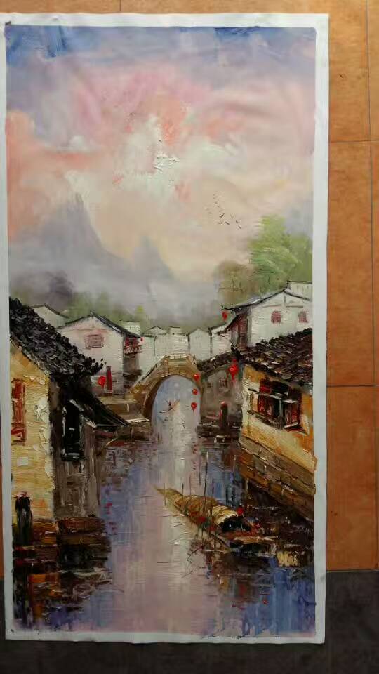 (image for) Original painting ancient water towns in southern Yangtze River