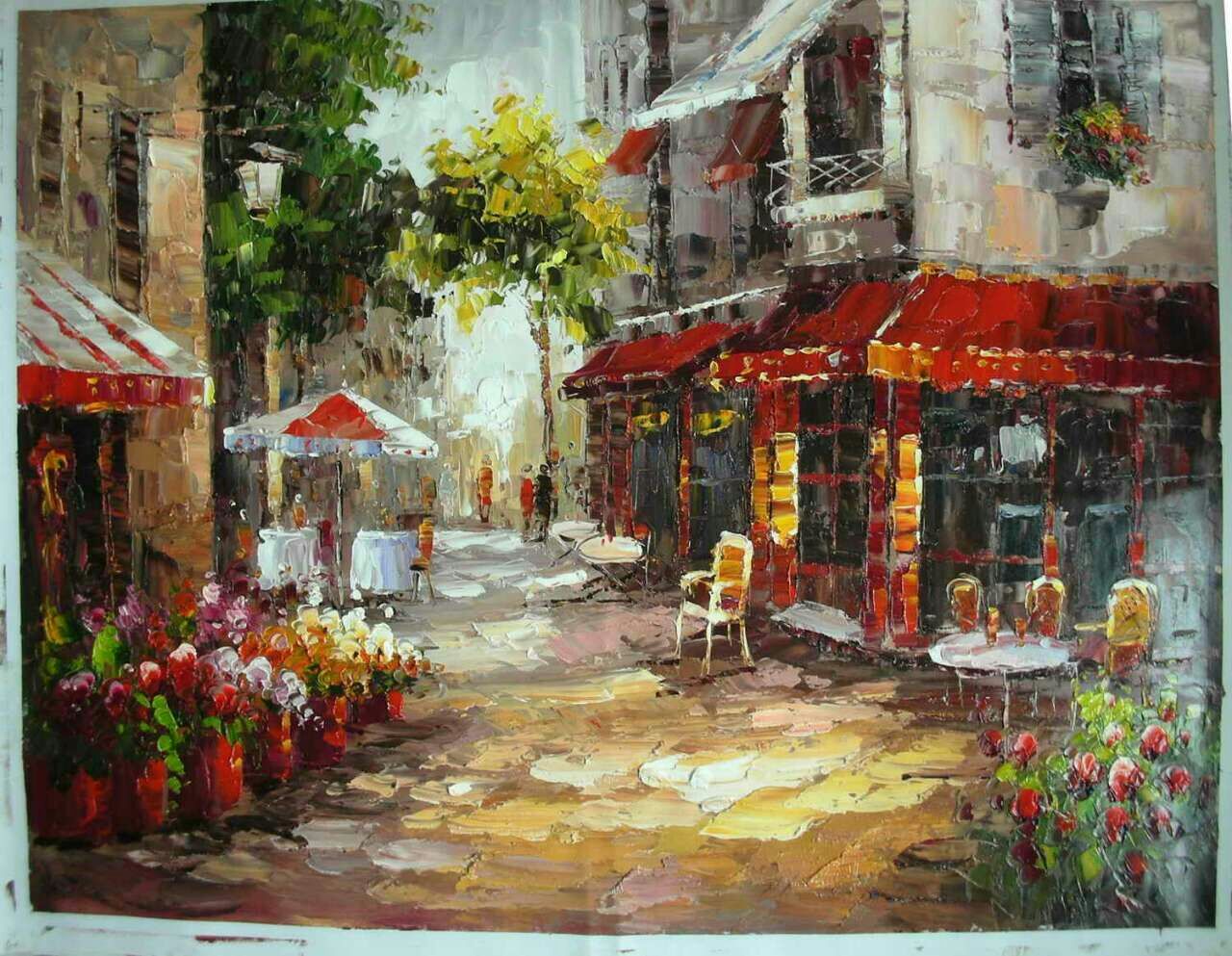 (image for) Knife oil painting on canvas The streets - Click Image to Close