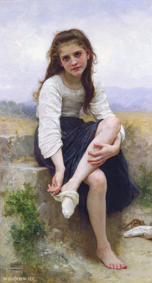 (image for) William Bouguereau Oil Paintings Handmade oil painting Copy paintings of famous artists Avant Le Bain - Click Image to Close
