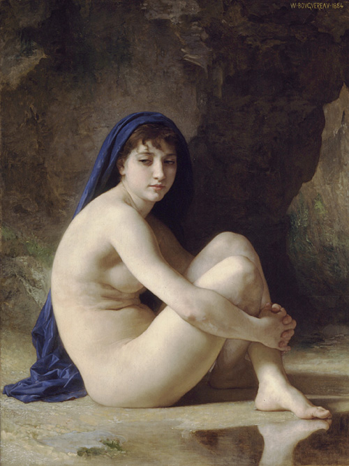 (image for) Depictions of nude women by William Bouguere Baigneuse Accroupie - Click Image to Close