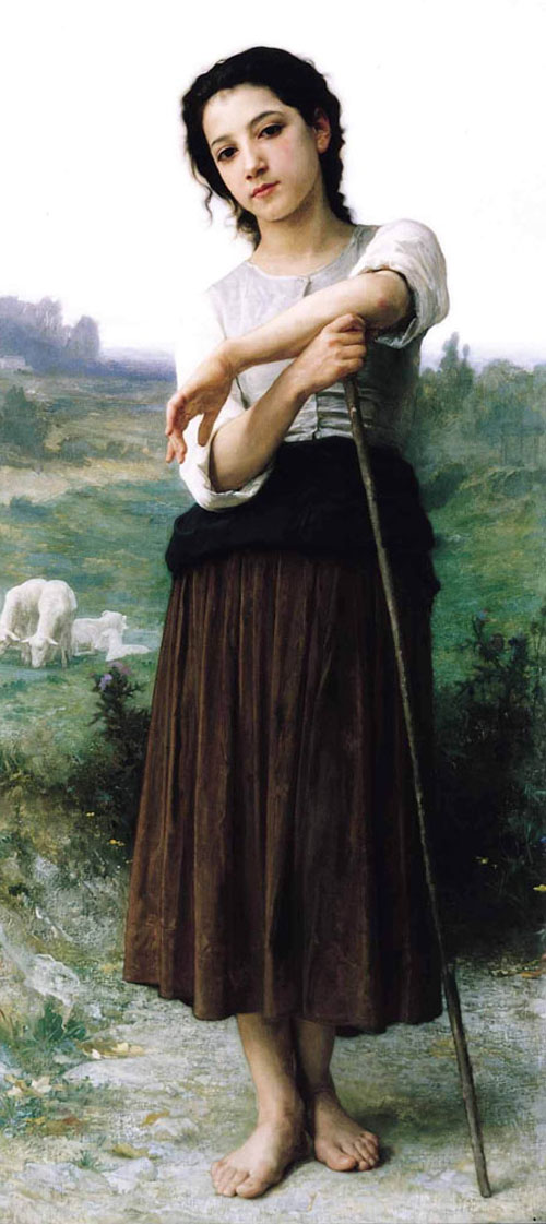(image for) William Bouguereau Oil Paintings Handmade oil painting Copy paintings of famous artists Bergere - Click Image to Close