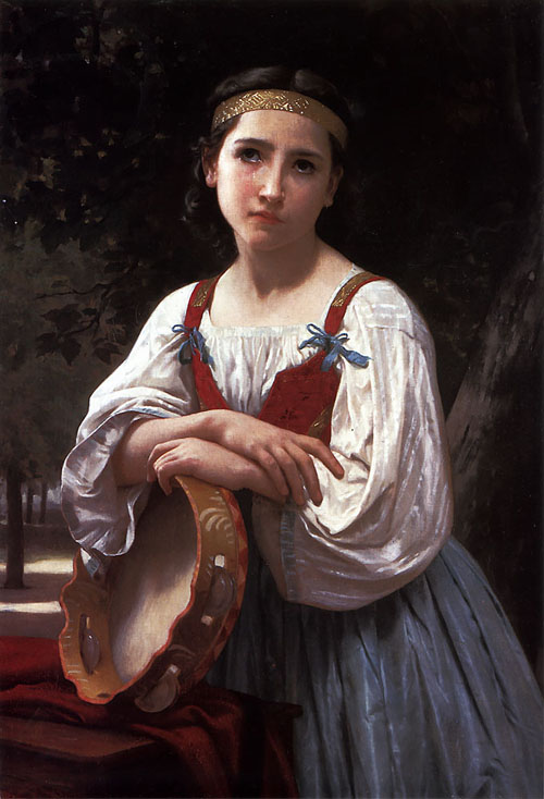 (image for) William Bouguereau Oil Paintings Bohemienne Au Tambour De Basque - Click Image to Close