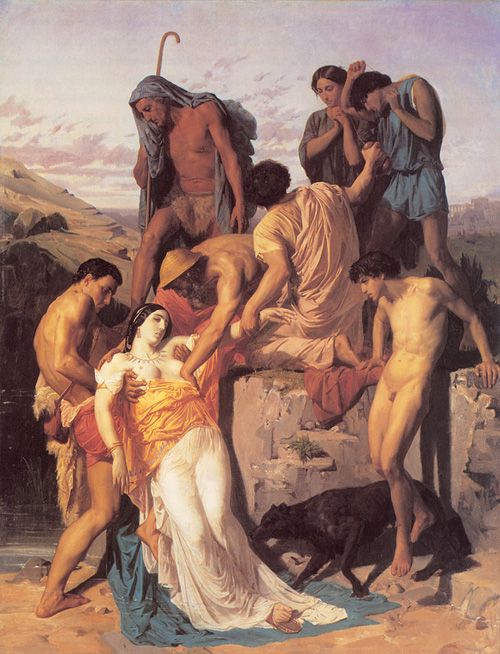 (image for) Handmade oil painting Copy paintings of famous artists Zenobia Found By Shepherds - Click Image to Close