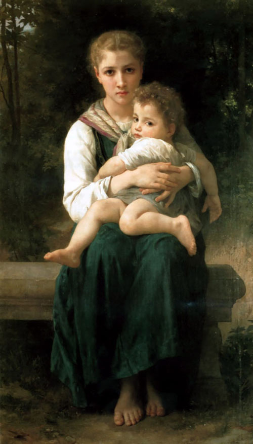 (image for) William Bouguereau Oil Paintings Brother And Sister - Click Image to Close