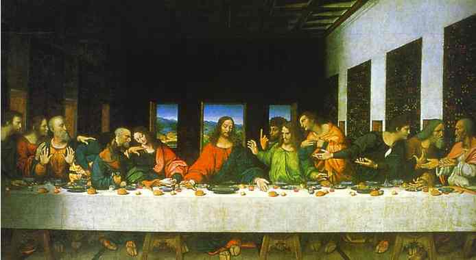 (image for) Handmade oil painting Copy paintings of famous artists The Last Supper 1498 - Click Image to Close