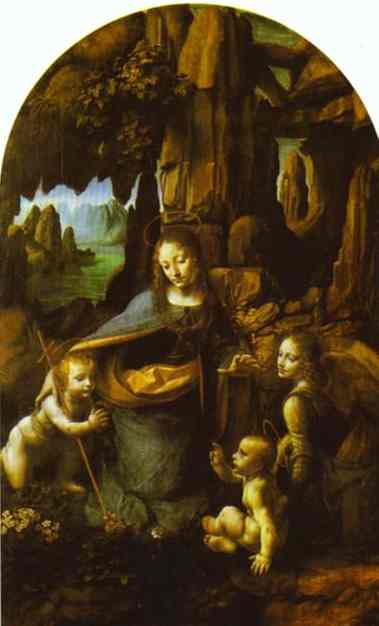 (image for) Handmade oil painting Copy paintings of famous artists Virgin of the Rocks - Click Image to Close