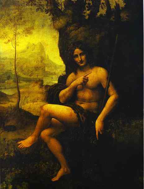 (image for) Handmade oil painting Copy paintings of famous artists St John in the Wilderness (Bacchus) 1510-15 - Click Image to Close