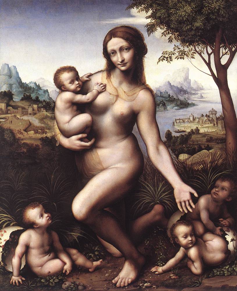 (image for) Handmade oil painting Copy paintings of famous artists Leonardo da Vinci, Leda c. 1530 - Click Image to Close