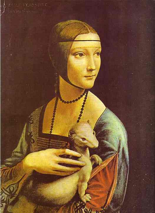 (image for) Handmade oil painting Copy paintings of famous artists Cecilia Gallerani (Lady with an Ermine) 1483-90 - Click Image to Close
