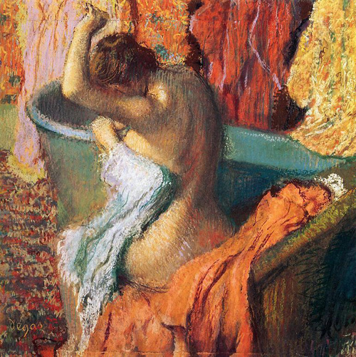 (image for) Handmade oil painting Copy paintings of famous artists Seated Bather Drying Herself 1895 - Click Image to Close