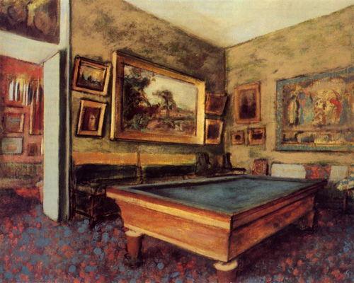 (image for) Handmade Oil painting for home canvas, oil painting framed canvas for living room The Billiard Room at Menil-Hubert 1892 - Click Image to Close