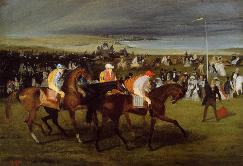 (image for) Handmade oil painting Copy paintings of famous artists At the Races the Start 1861-1862 - Click Image to Close