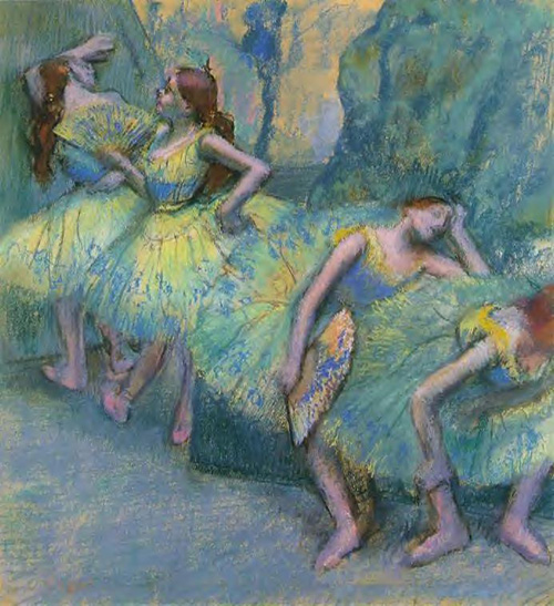 (image for) Handmade oil painting Copy paintings of famous artists Ballet Dancers in the Wings 1900 - Click Image to Close