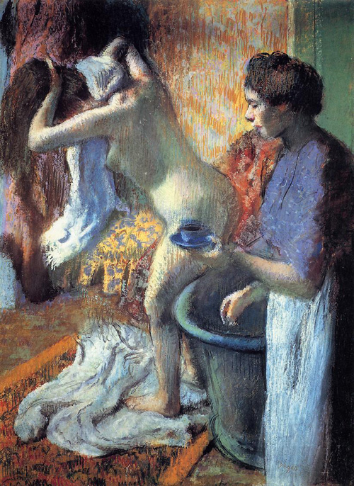 (image for) Handmade Oil painting for home canvas, oil painting framed canvas for living room Breakfast after the Bath 1895 - Click Image to Close