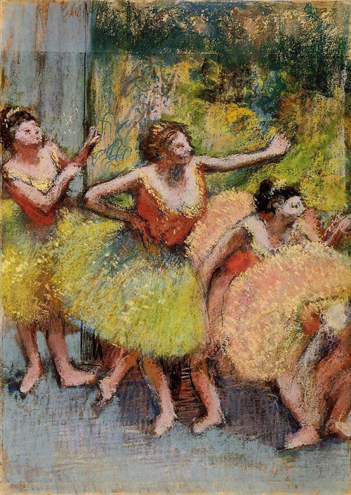 (image for) Handmade oil painting Copy paintings of famous artists Dancers in Green and Yellow 1899-1904 - Click Image to Close