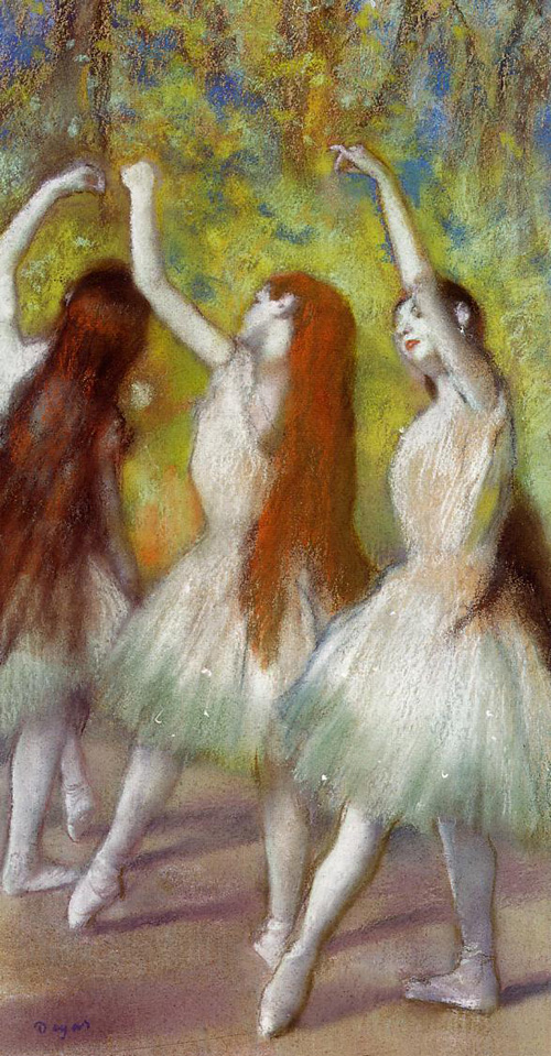 (image for) Handmade oil painting Copy paintings of famous artists Dancers in Green 1878 - Click Image to Close