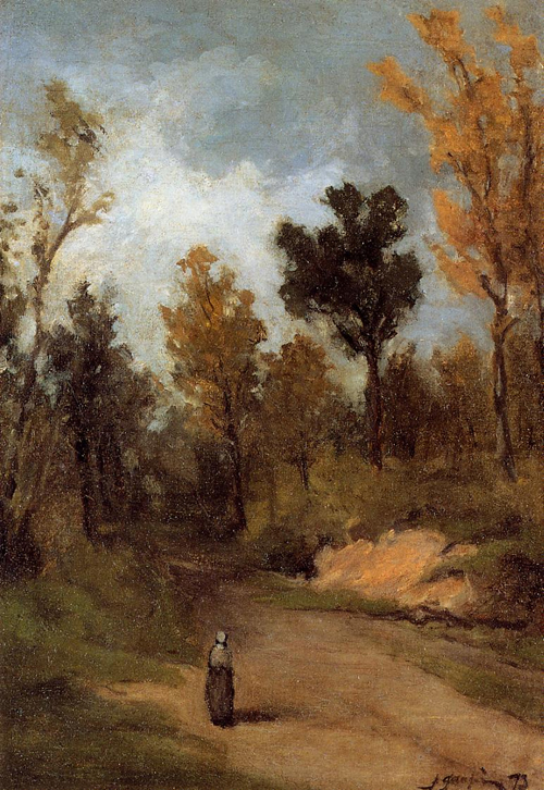 (image for) Handmade Oil painting for home canvas, oil painting framed canvas for living room Paul Gauguin paintings artwork Forest Path 1873 - Click Image to Close