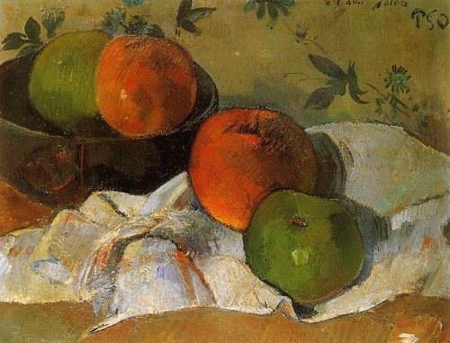 (image for) Handmade oil painting Copy paintings of famous artists Paul Gauguin painting art Apples and Bowl 1888 - Click Image to Close