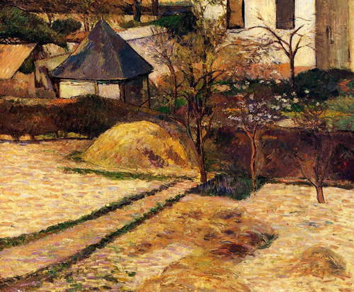(image for) Handmade Oil painting for home canvas, oil painting framed canvas for living room Paul Gauguin paintings Garden View Rouen 1884 - Click Image to Close