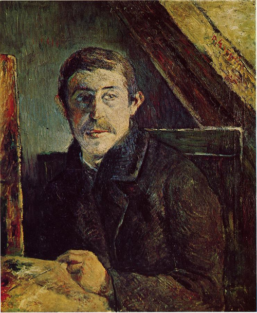 (image for) Handmade Oil painting for home canvas, oil painting framed canvas for living room Paul Gauguin paintings Gauguin at His Easel 1885 - Click Image to Close